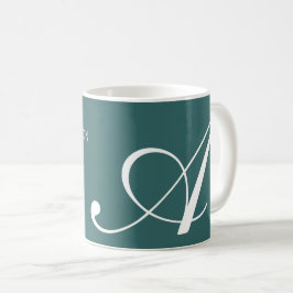 Stylist för monogram skripthår kaffemugg