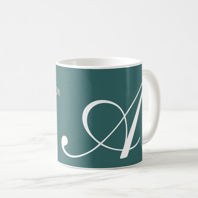 Stylist för monogram skripthår kaffemugg (Framsida höger)
