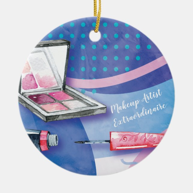 Stylist för skönhet för Makeupkonstnär Julgransprydnad Keramik (Framsidan)