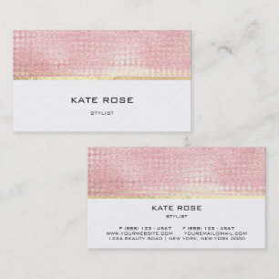 Stylist för vit Minimalistic för rosa guld- Visitkort