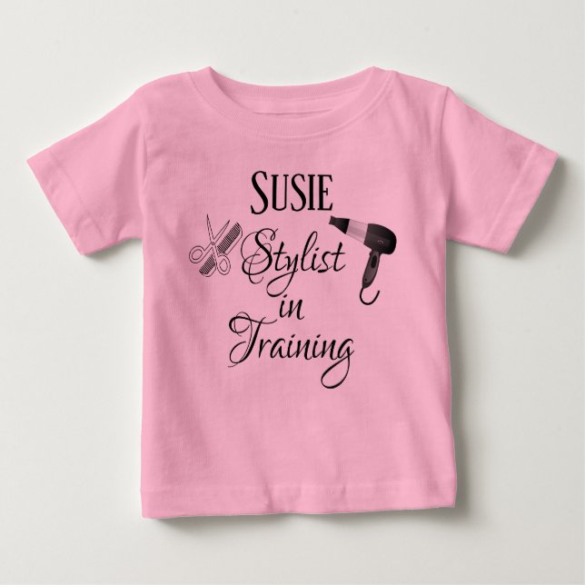 Stylist i Training Baby Romper Salon Beautician Tröja (Framsida)