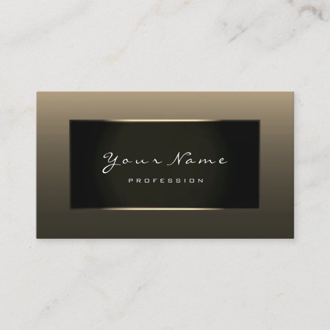 Stylist Mode Blogge Champagne Faux Guld Black Visitkort (Framsida)