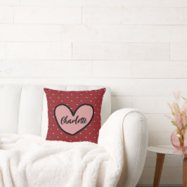 Stylist Söt Röd Hjärtmönster Monogram Kudde