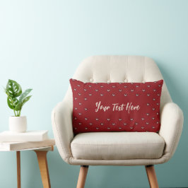 Stylist Söt Röd Hjärtmönster Monogram Lumbarkudde