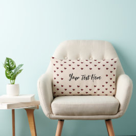Stylist Söt Röd Hjärtmönster Monogram Lumbarkudde