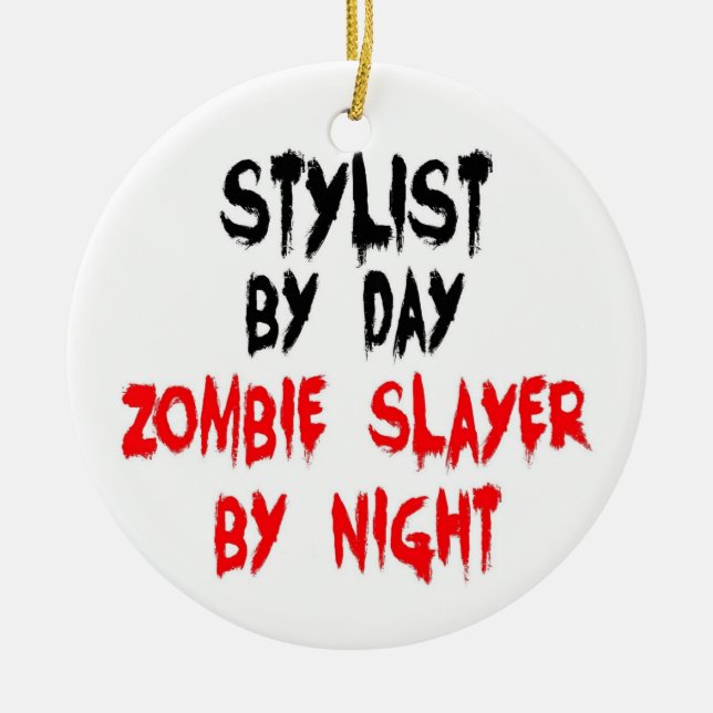 Stylist Zombie Sayer Julgransprydnad Keramik (Framsidan)