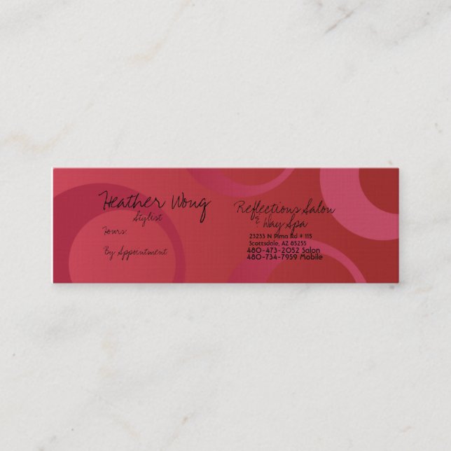 stylistkort mini visitkort (Framsida)