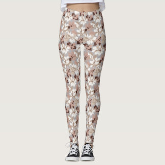Stylized Abstract Petals in Trendy Colors Leggings