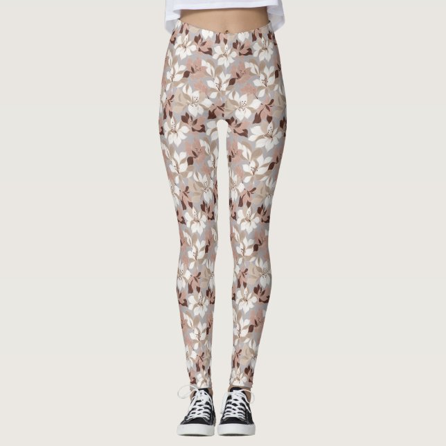 Stylized Abstract Petals in Trendy Colors Leggings (Framsida)