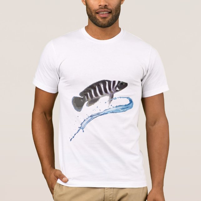 Stylized afrikansk Cichlid Neolamprologus Tee (Framsida)
