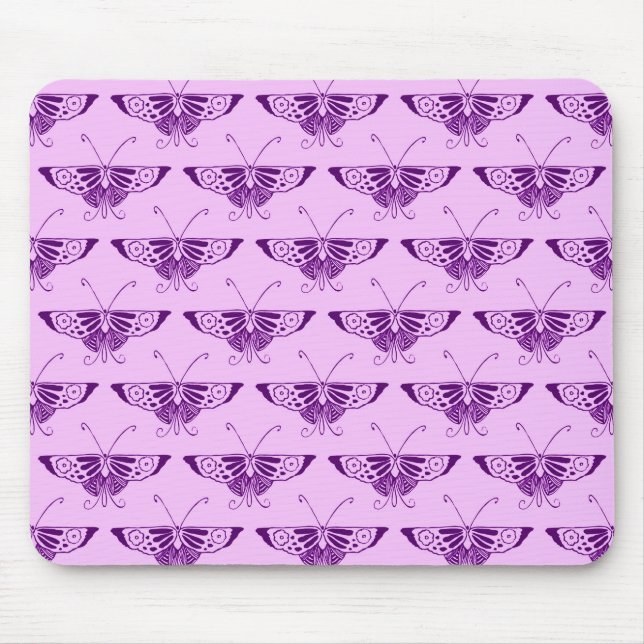 Stylized art décofjäril - lilor och orchid musmatta (Framsidan)