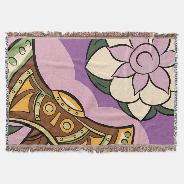 Stylized Axe and Flower Design Filt (Framsidan)