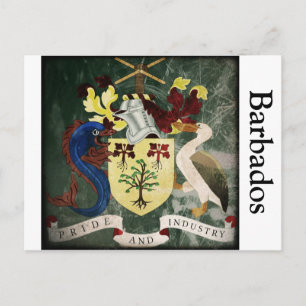 Stylized Barbados COA Vykort