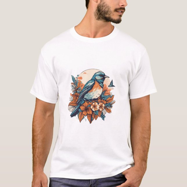 Stylized Bird T-Shirt Design – Soar with Freedom a (Framsida)