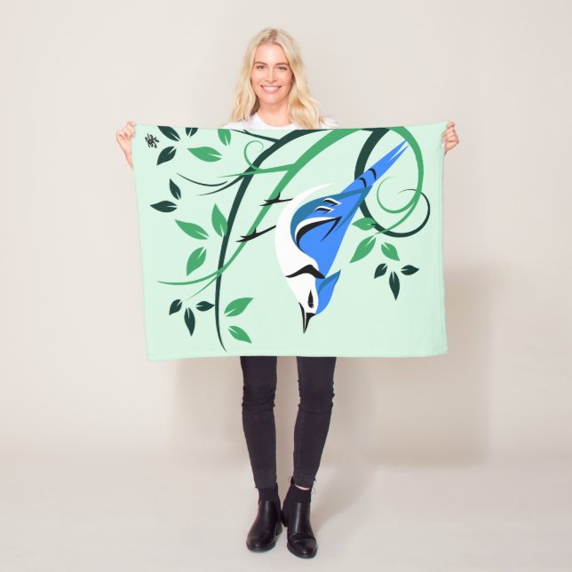 Stylized blåttJay gåvor Fleecefilt (På plats)