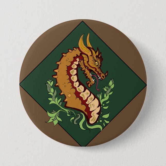 Stylized Brown Dragon Knapp (Framsida)