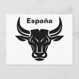 Stylized Bull anpassningsbar text & färg vykort
