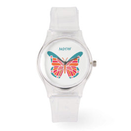 Stylized Butterfly anpassningsbar monogram-klockor Armbandsur