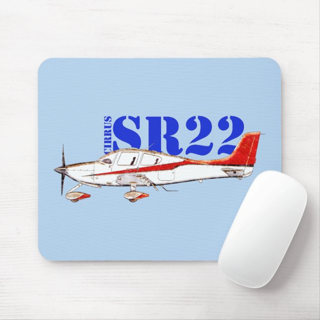 Stylized Cirrus SR22 Plane with Bold Typography Musmatta (Med mus)