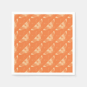 Stylized Deco fjäril - korallorange Pappersservett