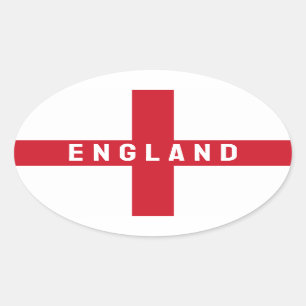 Stylized England Flagga Ovalt Klistermärke