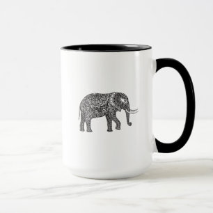 Stylized fantasielefantklotter mugg