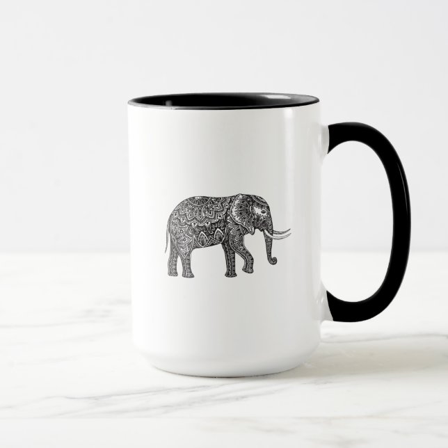 Stylized fantasielefantklotter mugg (Höger)