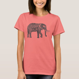 Stylized fantasielefantklotter tee