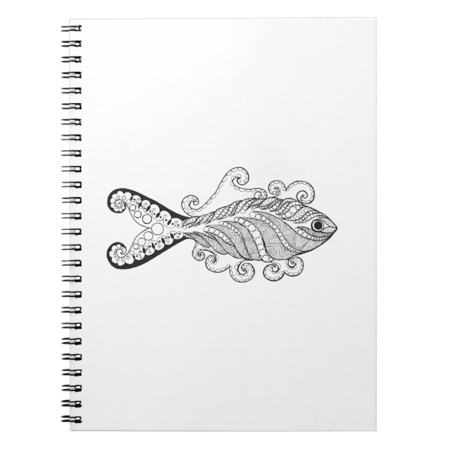 Stylized fisk anteckningsbok med spiral (Framsidan)