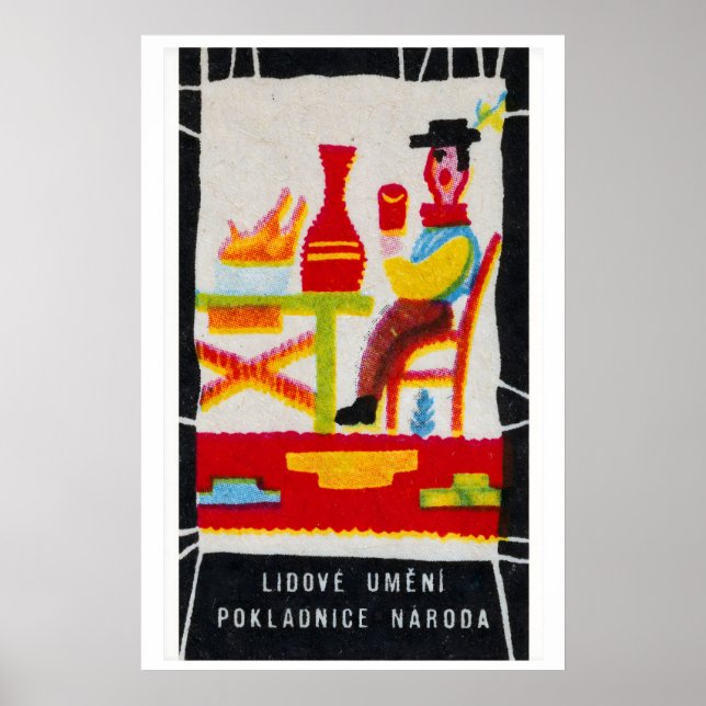 Stylized Folk Art Figure Czechoslovakia Poster (Framsidan)