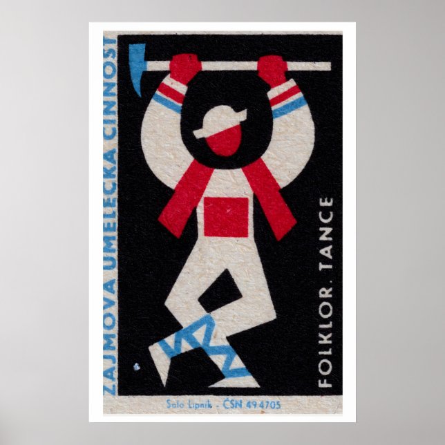 Stylized Folk Dancer Czechoslovakia 1960s-70s Poster (Framsidan)