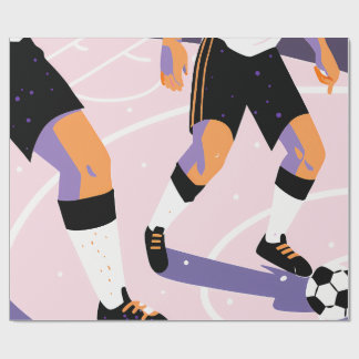 Stylized Football Players Dribbling a Soccer Ball Presentpapper