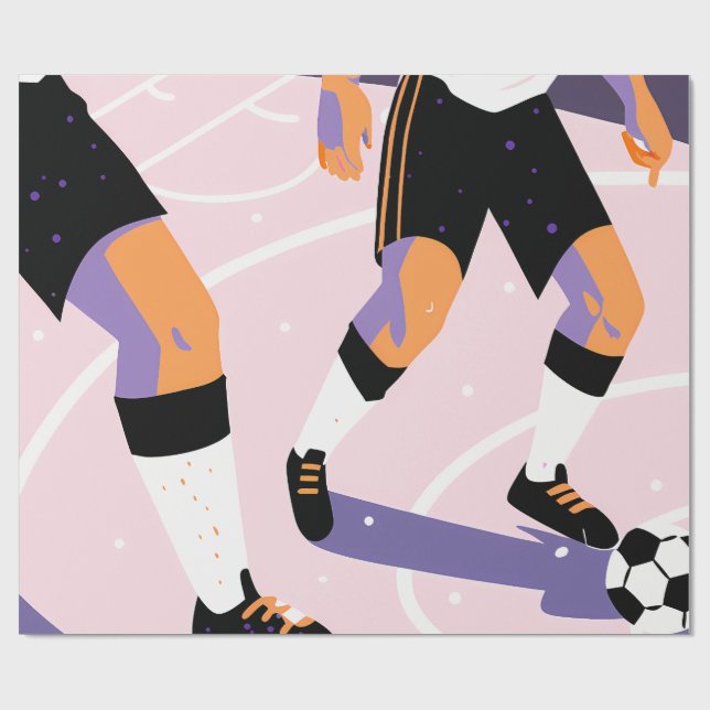 Stylized Football Players Dribbling a Soccer Ball Presentpapper (Platt)