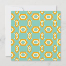 Stylized geometric pattern in bold orange hexagon tack kort