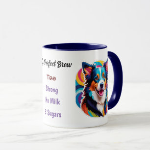 Stylized Gräns Collie - min Perfekt Brew Mugg