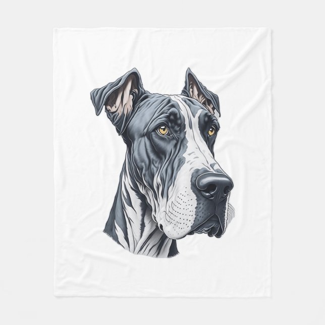 Stylized Great dane Head Fleecefilt (Framsidan)