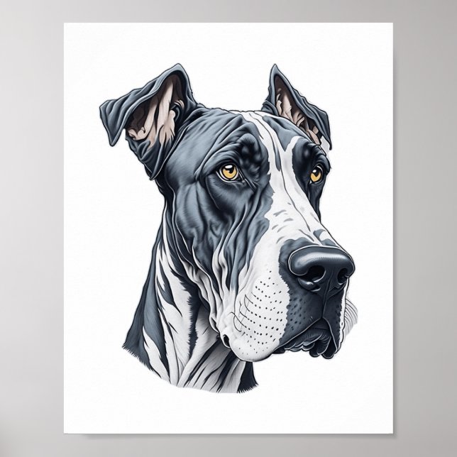 Stylized Great dane Head Poster (Framsidan)
