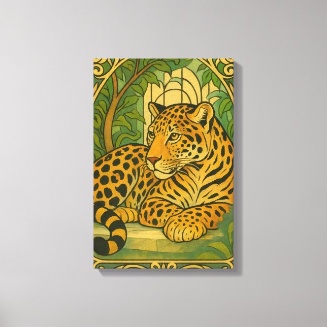 Stylized Jungle Elegance Canvastryck (Framsida)