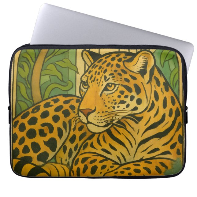 Stylized Jungle Elegance Laptop Fodral (Framsidan)