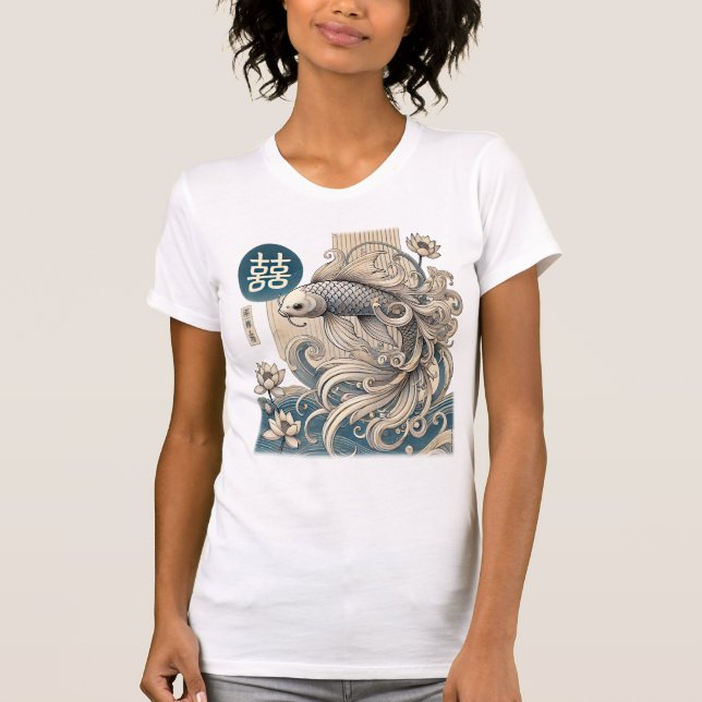 Stylized Koi Fish T-Shirt (Framsida)