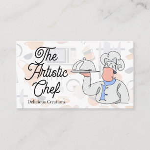 Stylized Line Teckning av Chef Visitkort