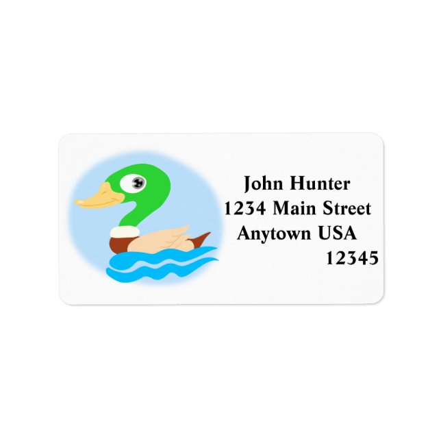 Stylized Mallard Anka Adressetikett (Framsidan)