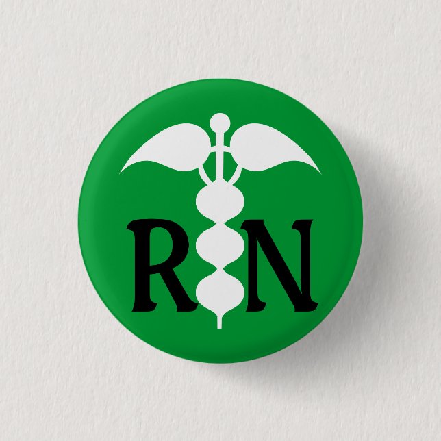 Stylized medicinsk symbol för RN-Caduceus Knapp (Framsida)