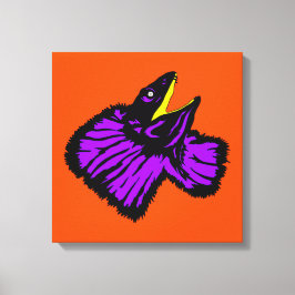 Stylized Neon Lila Frilled-nacke Lizard Canvastryck