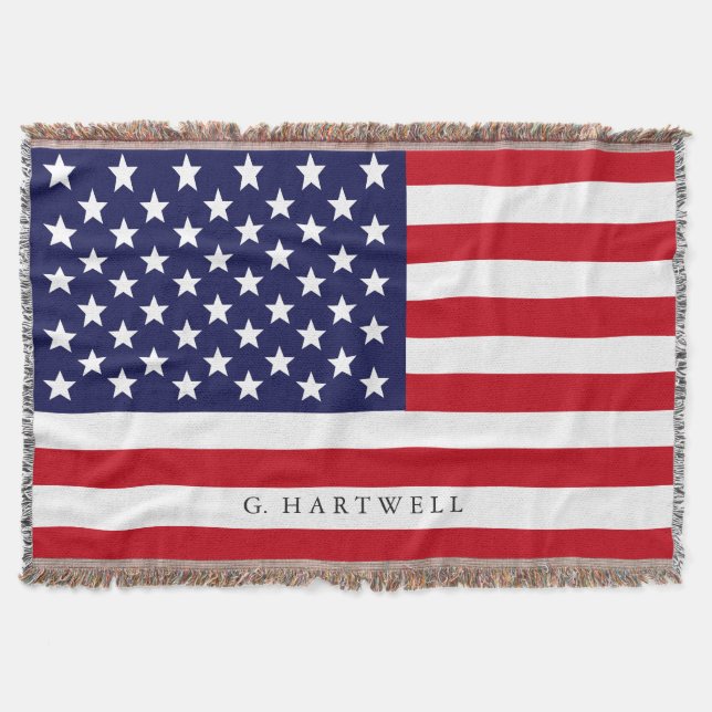 Stylized patriotisk amerikanska flaggan för filt (Framsidan)