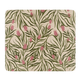 Stylized pink bell-shaped floral pattern