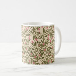 Stylized pink bell-shaped floral pattern kaffemugg