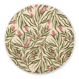 Stylized pink bell-shaped floral pattern knopp
