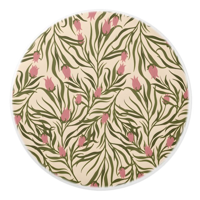 Stylized pink bell-shaped floral pattern knopp (Framsidan)