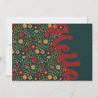 Stylized Protea Blommigt Millefleur Hej Hälsning